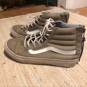 Olive Green High Top Vans- Size 7.5